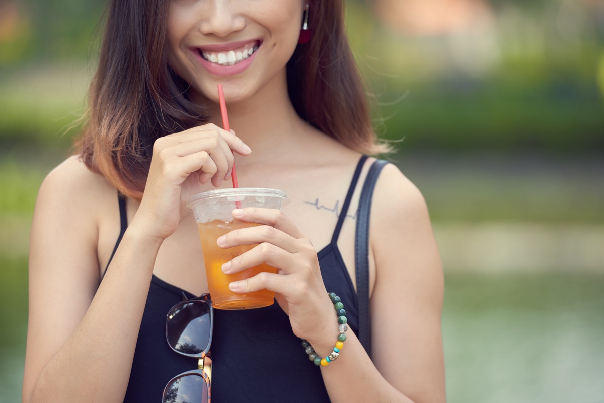Healthy smile after whitening treatment