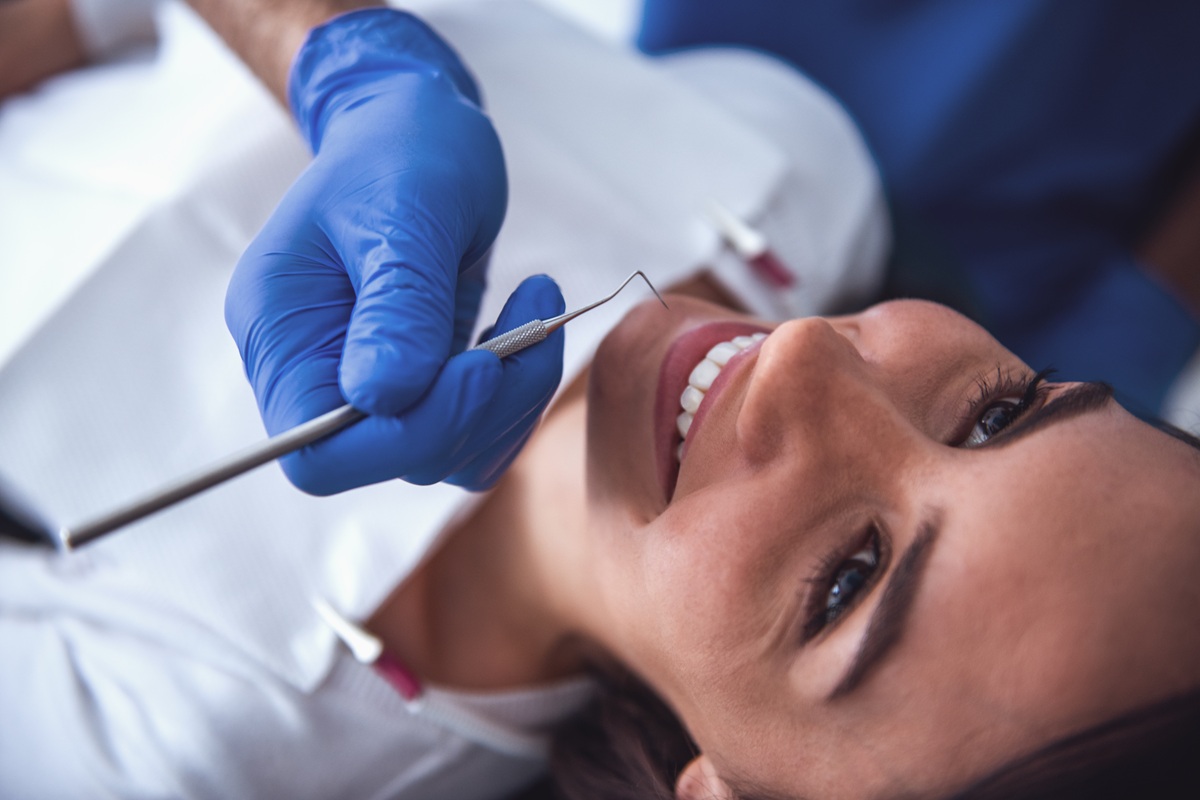 Comfortable oral surgery dental examination